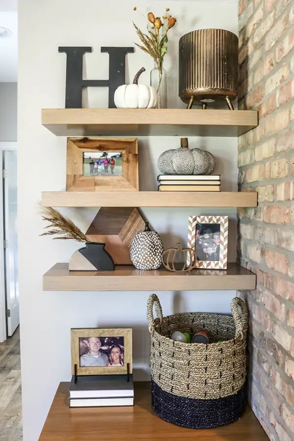 A shelving space filled with beautiful décor items and aesthetic accent pieces to bring personality to the home.