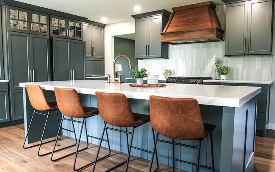 Gravel Lane Design Studio - custom kitchen design, beautiful teal colors - Eureka, IL