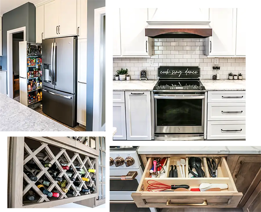 Gravel Lane Design Studio - custom Kitchen cabinetry collage - Eureka, IL