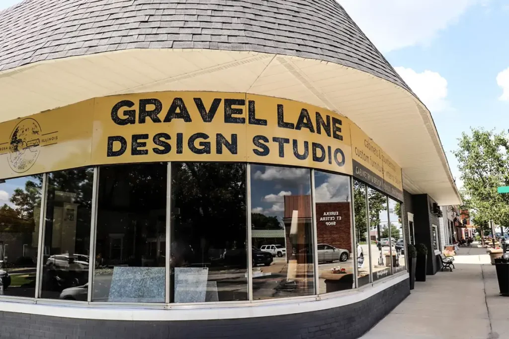 exterior of gravel lane design studio location | Eureka, IL